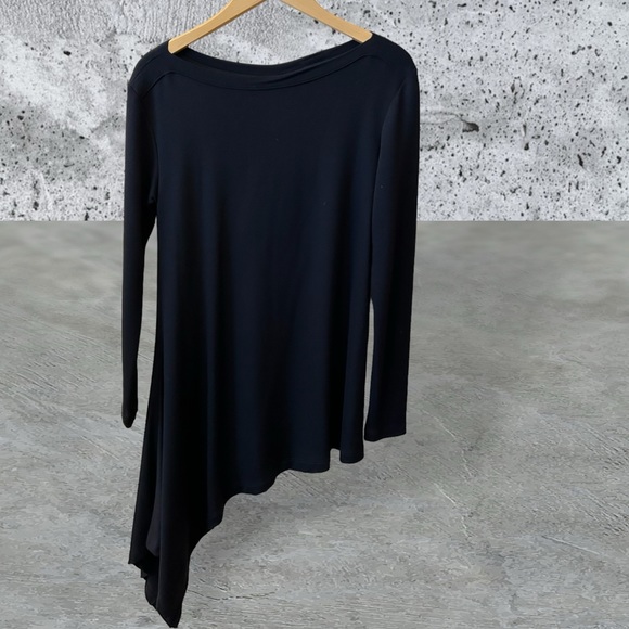 Agnes & Dora Asymmetrical Black Tunic French Terry Top - XS/0-2 - NWT - Picture 2 of 10
